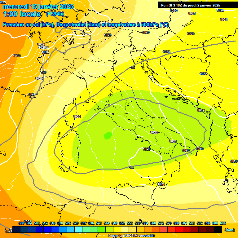 Modele GFS - Carte prvisions 