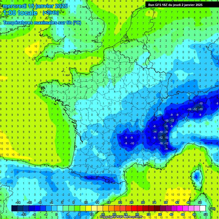 Modele GFS - Carte prvisions 