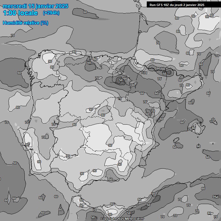 Modele GFS - Carte prvisions 