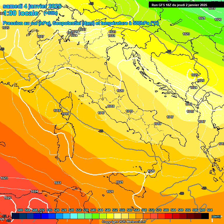 Modele GFS - Carte prvisions 