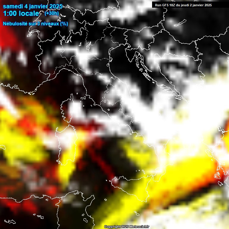 Modele GFS - Carte prvisions 