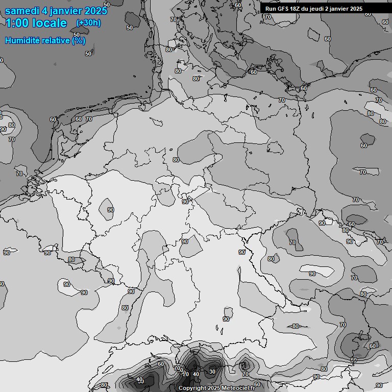 Modele GFS - Carte prvisions 