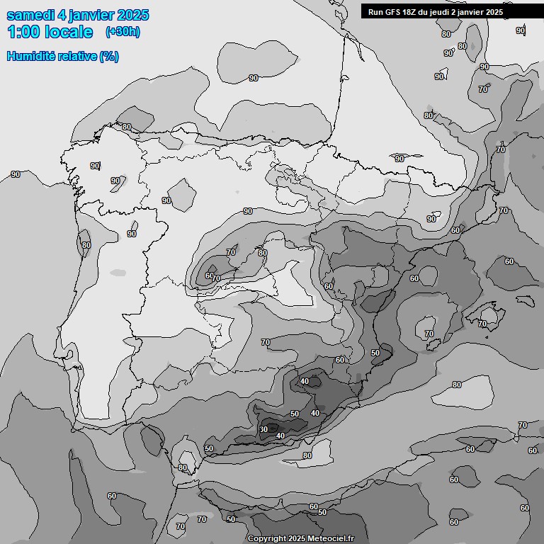 Modele GFS - Carte prvisions 