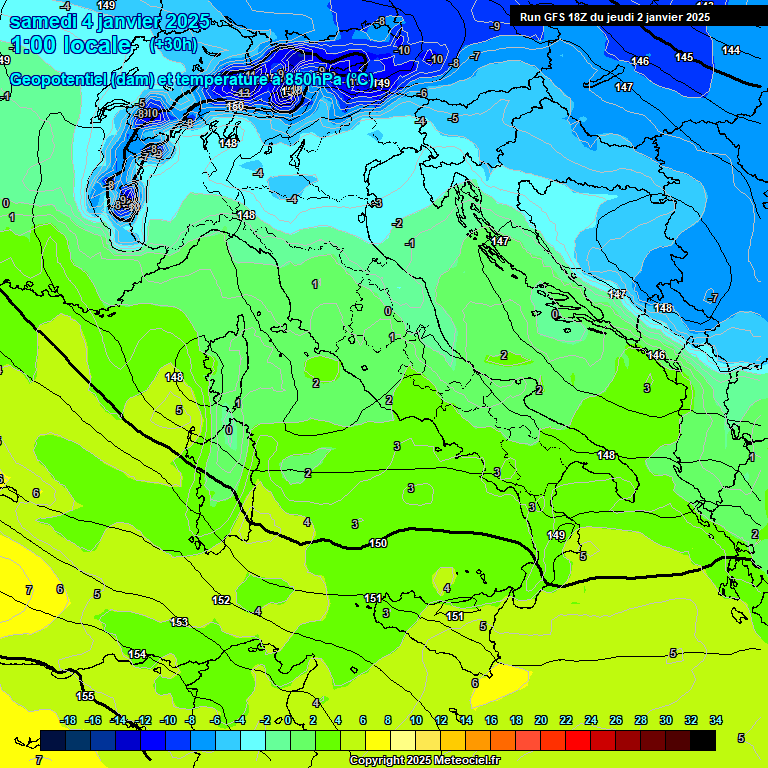 Modele GFS - Carte prvisions 