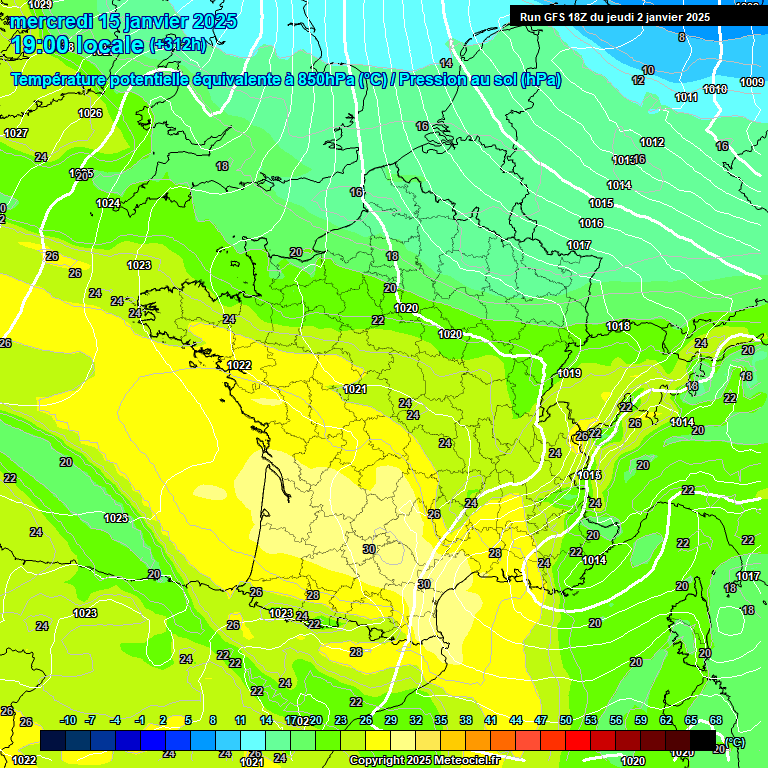 Modele GFS - Carte prvisions 