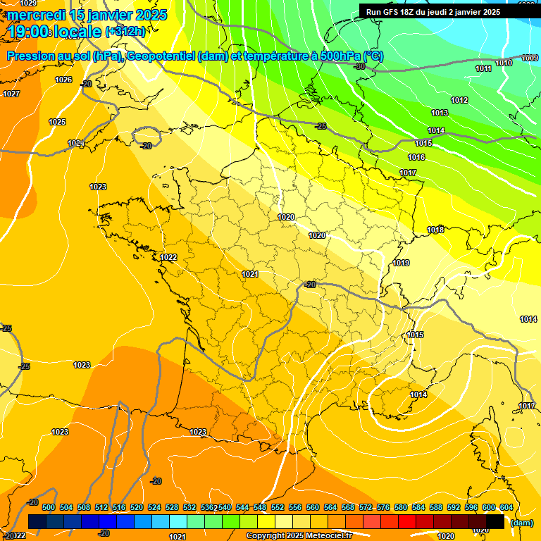 Modele GFS - Carte prvisions 