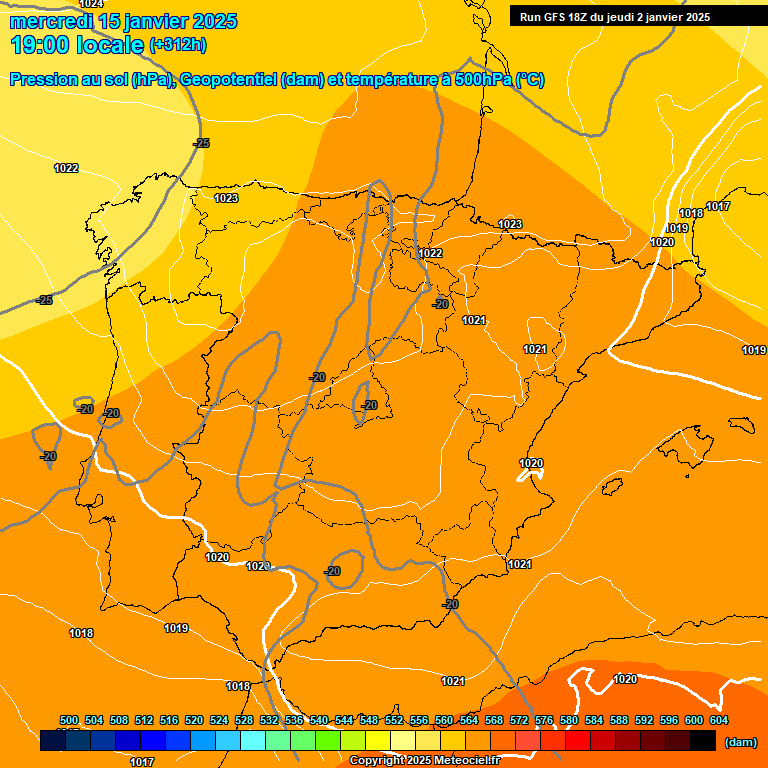 Modele GFS - Carte prvisions 