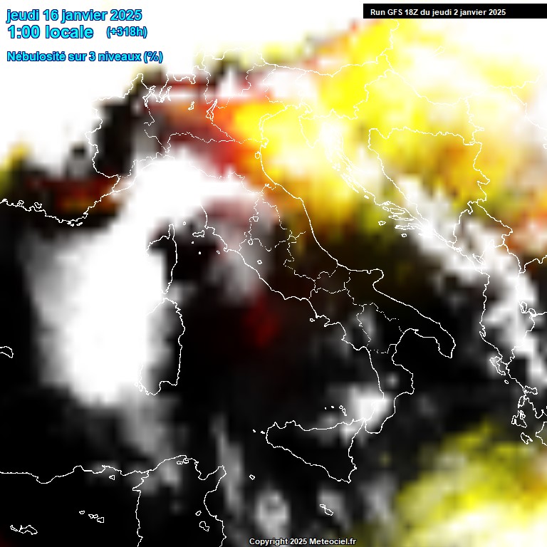 Modele GFS - Carte prvisions 