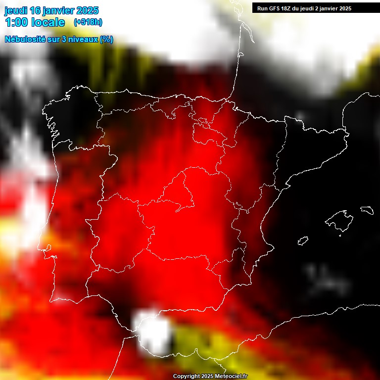 Modele GFS - Carte prvisions 