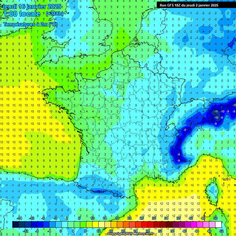 Modele GFS - Carte prvisions 