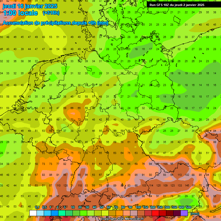 Modele GFS - Carte prvisions 