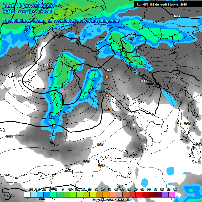 Modele GFS - Carte prvisions 