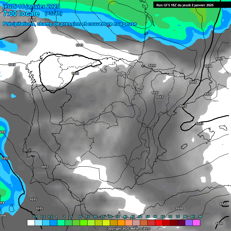 Modele GFS - Carte prvisions 