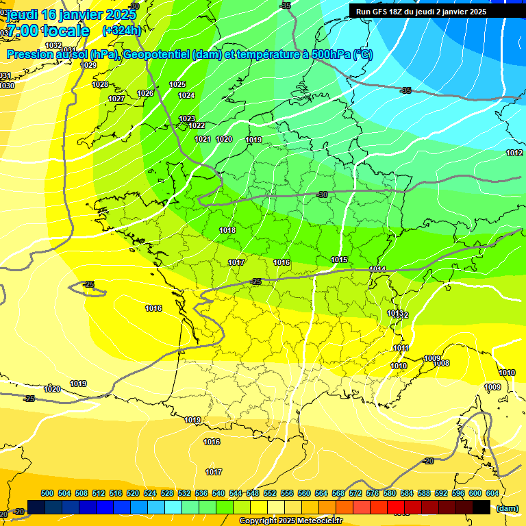 Modele GFS - Carte prvisions 