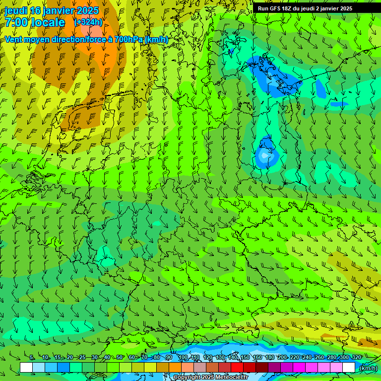 Modele GFS - Carte prvisions 