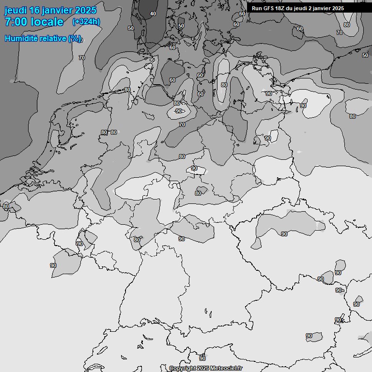 Modele GFS - Carte prvisions 