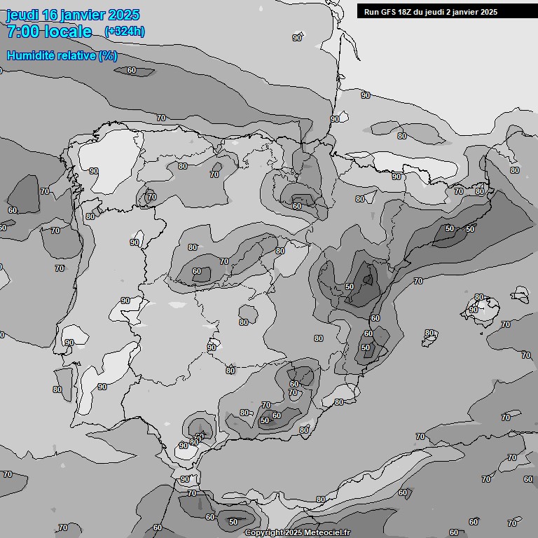 Modele GFS - Carte prvisions 