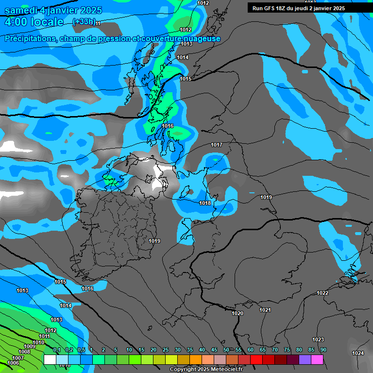 Modele GFS - Carte prvisions 