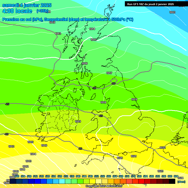 Modele GFS - Carte prvisions 