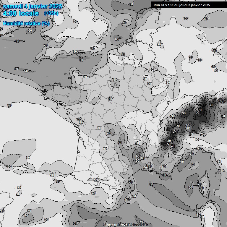 Modele GFS - Carte prvisions 