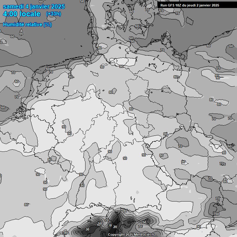 Modele GFS - Carte prvisions 