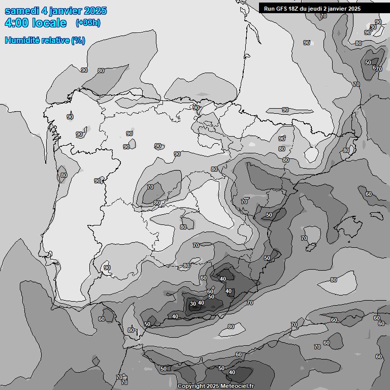 Modele GFS - Carte prvisions 