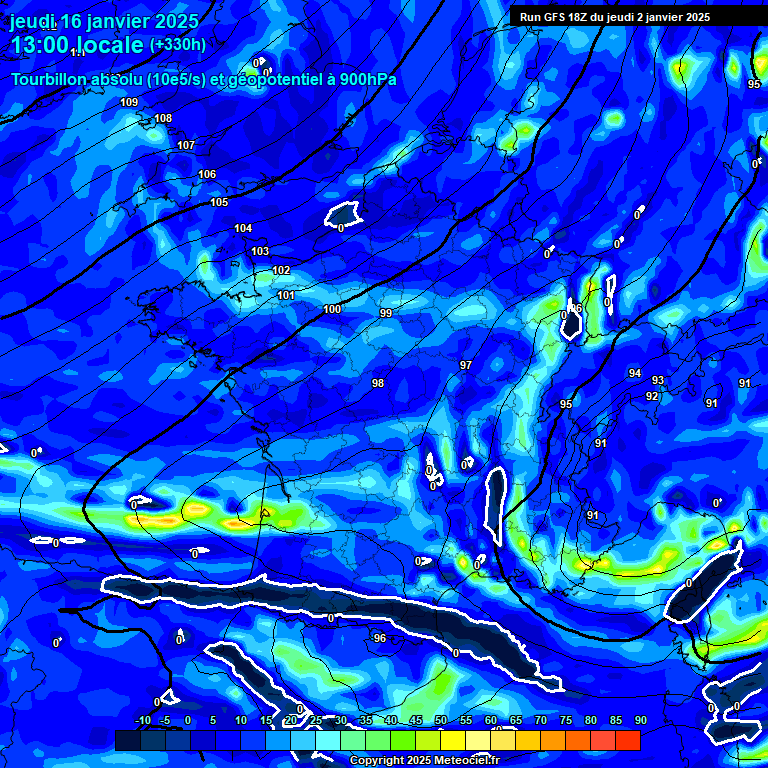 Modele GFS - Carte prvisions 