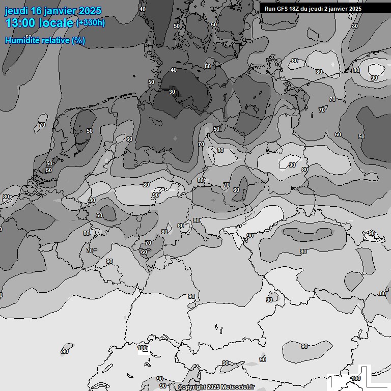 Modele GFS - Carte prvisions 