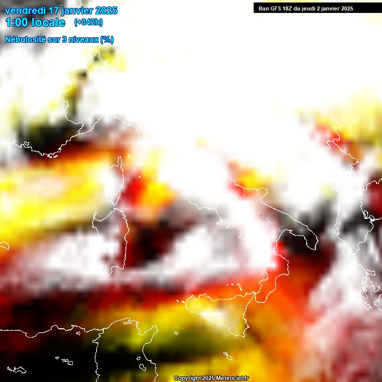 Modele GFS - Carte prvisions 