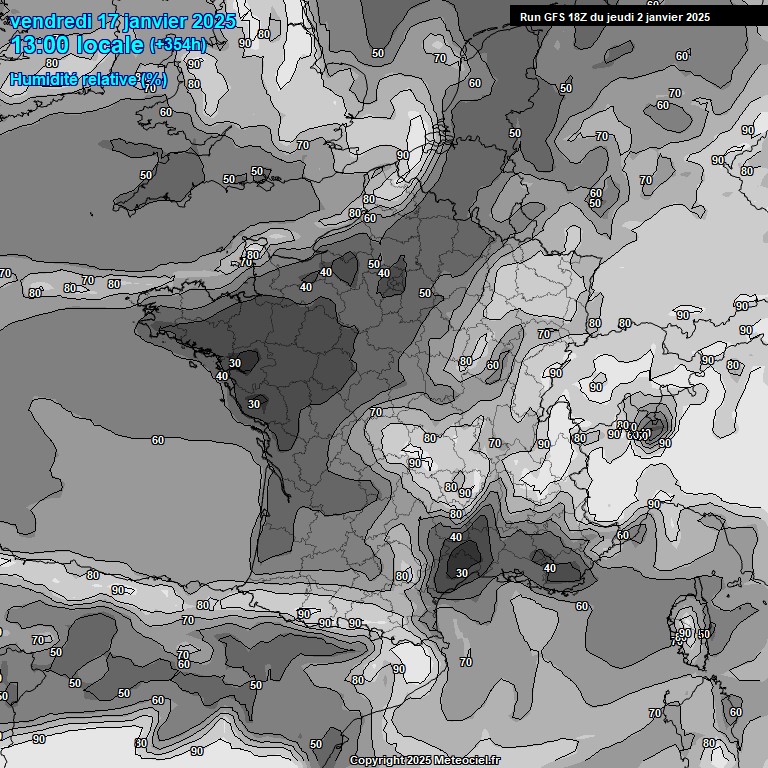 Modele GFS - Carte prvisions 