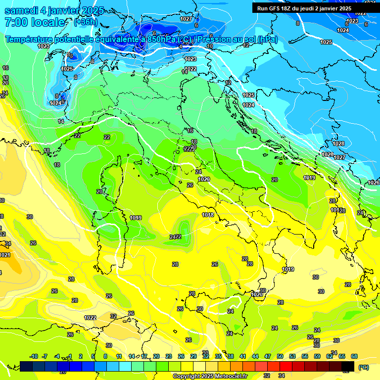 Modele GFS - Carte prvisions 