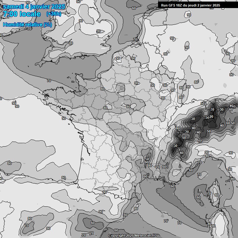 Modele GFS - Carte prvisions 