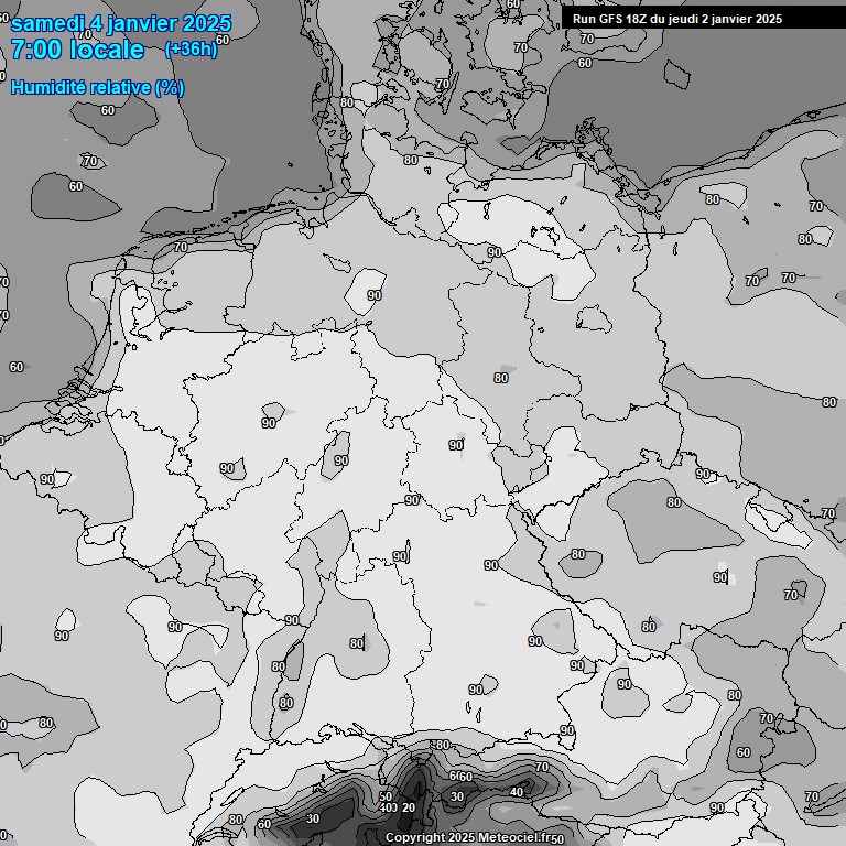 Modele GFS - Carte prvisions 