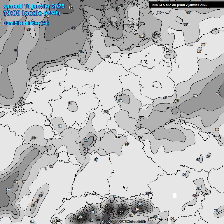 Modele GFS - Carte prvisions 