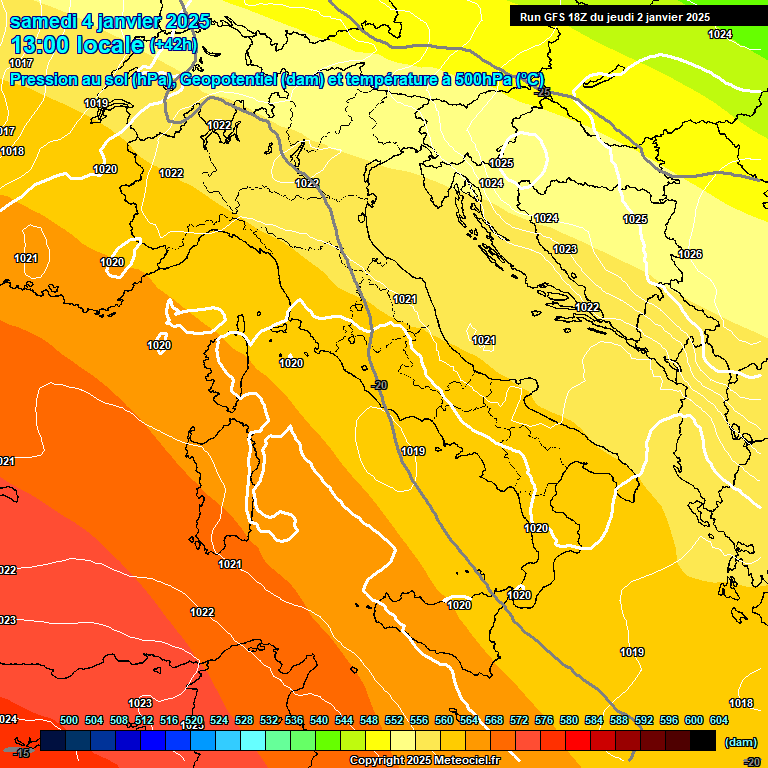 Modele GFS - Carte prvisions 