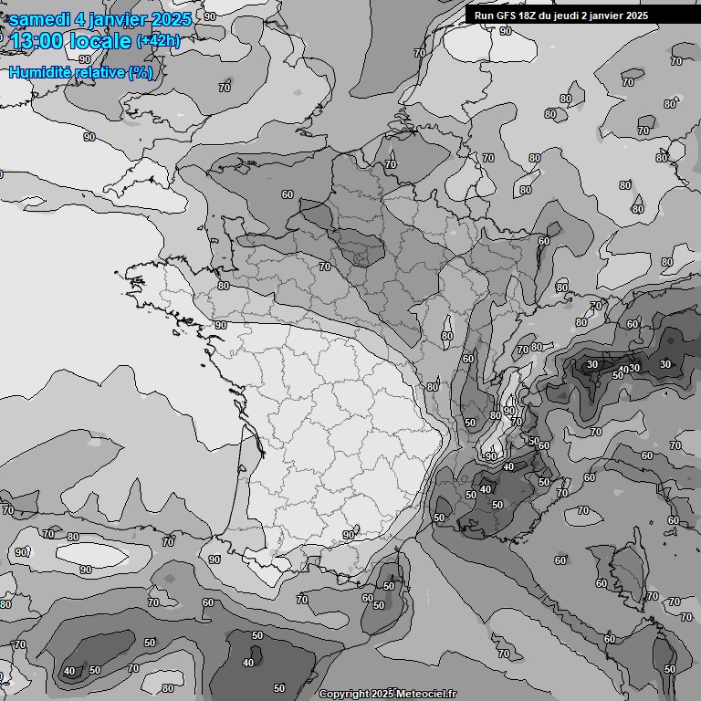 Modele GFS - Carte prvisions 