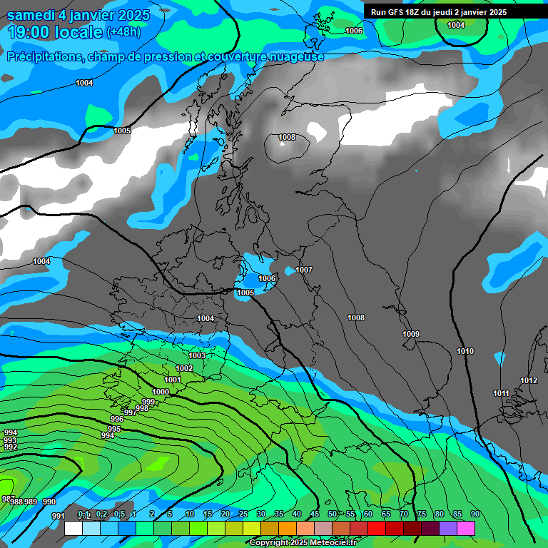 Modele GFS - Carte prvisions 