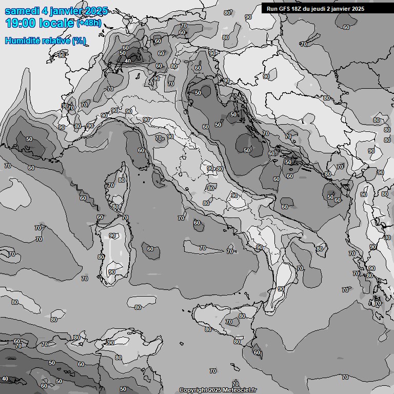 Modele GFS - Carte prvisions 