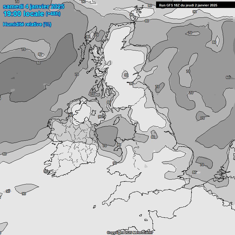 Modele GFS - Carte prvisions 