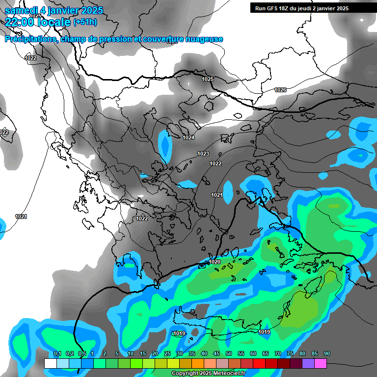 Modele GFS - Carte prvisions 