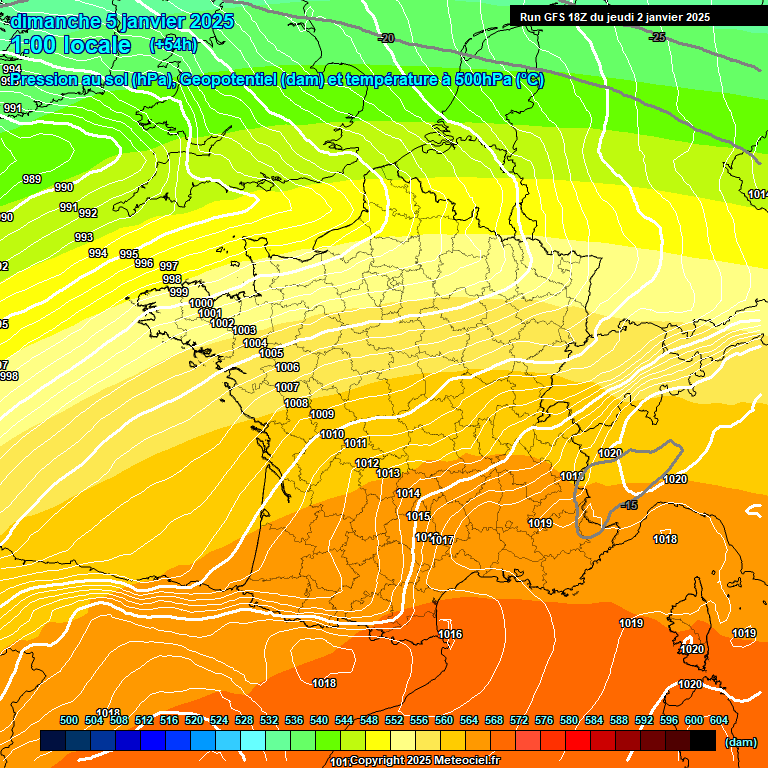 Modele GFS - Carte prvisions 