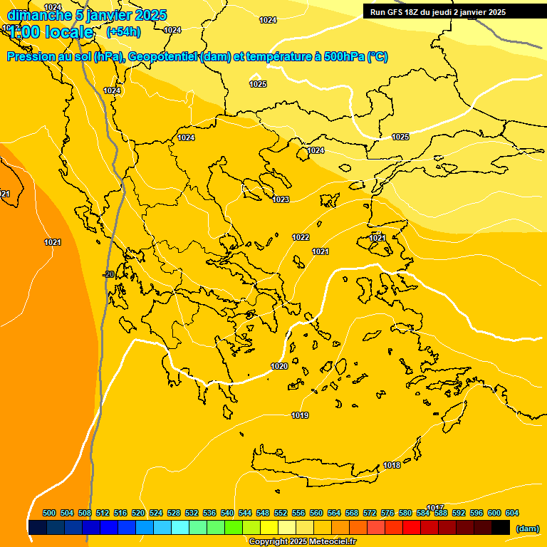 Modele GFS - Carte prvisions 