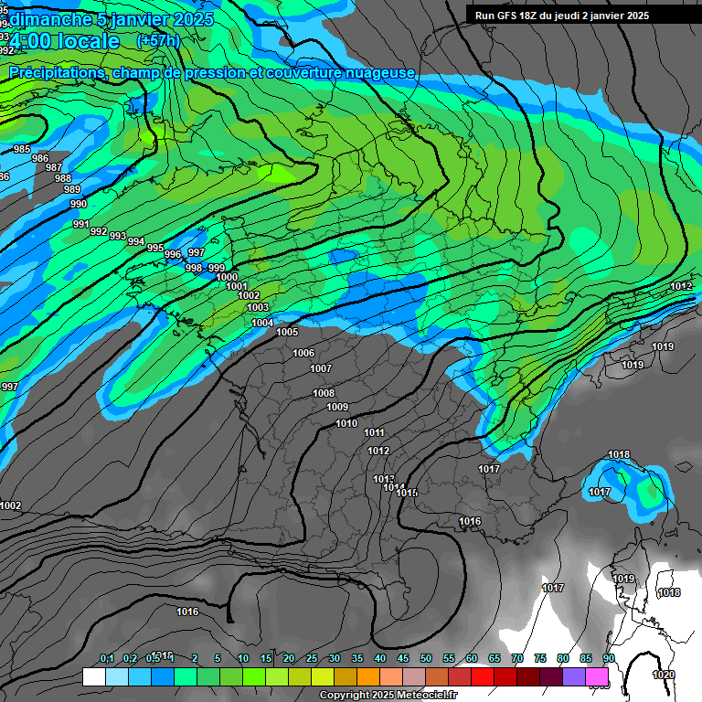 Modele GFS - Carte prvisions 