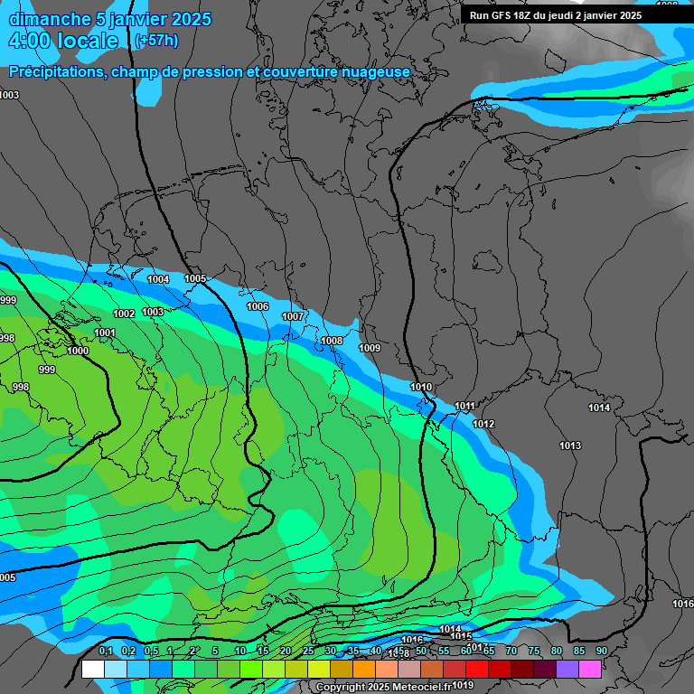 Modele GFS - Carte prvisions 