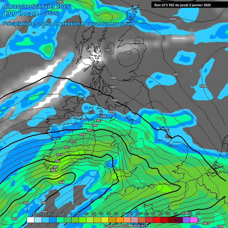 Modele GFS - Carte prvisions 