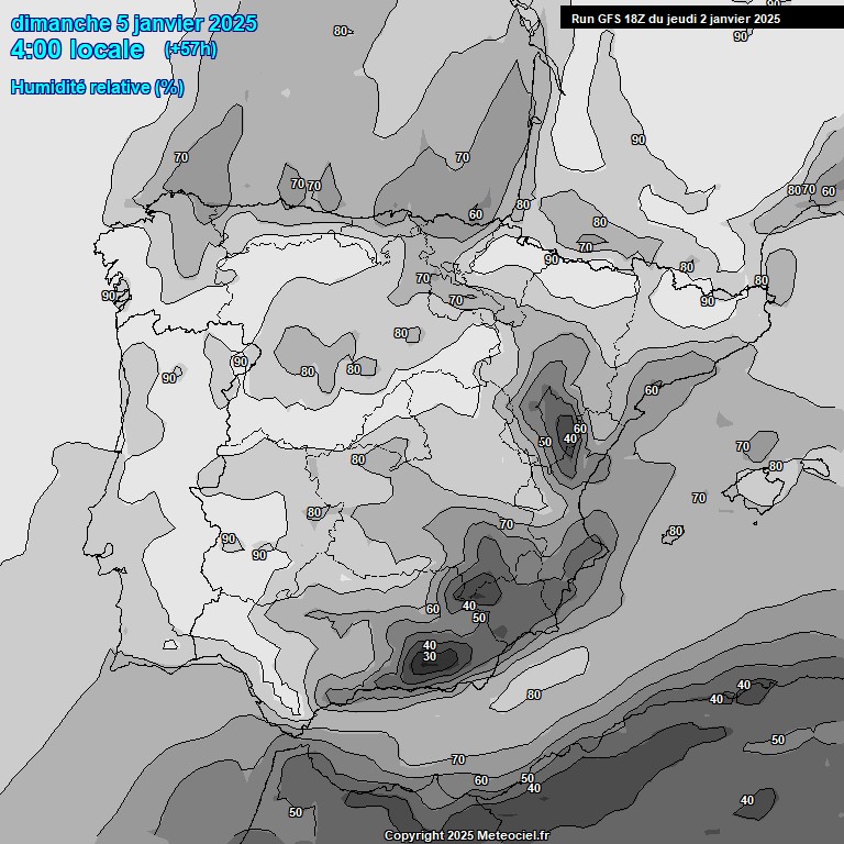 Modele GFS - Carte prvisions 