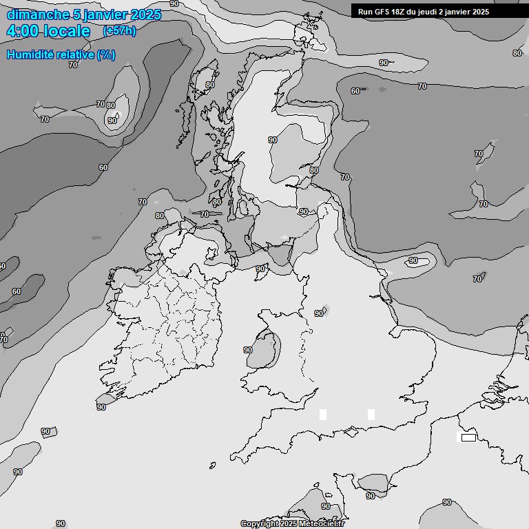 Modele GFS - Carte prvisions 