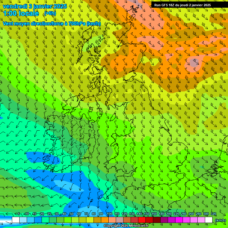 Modele GFS - Carte prvisions 