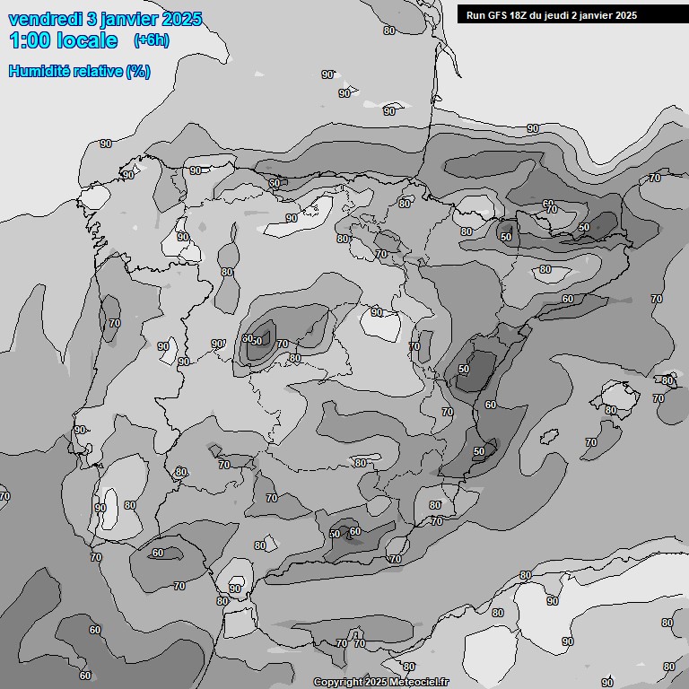 Modele GFS - Carte prvisions 