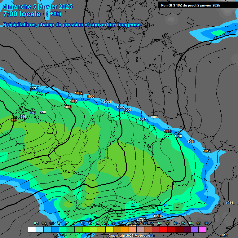 Modele GFS - Carte prvisions 